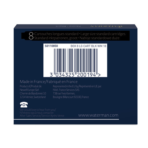 Naboje atramentowe Waterman Standard 8szt. czarne